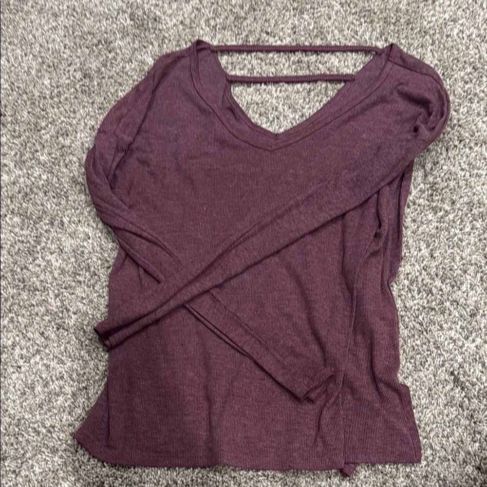 SO Red Long Sleeve Backless Tee